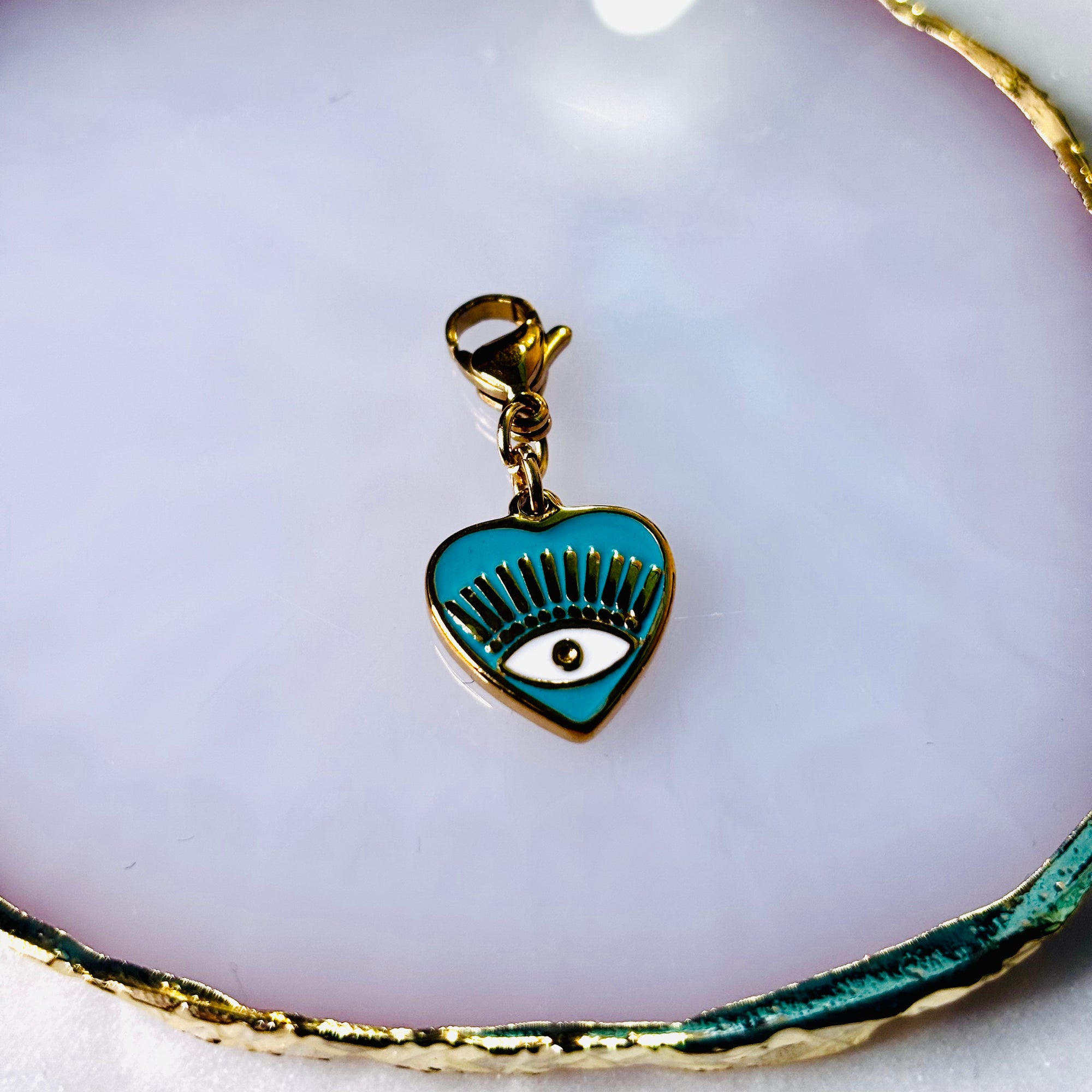 Charm "Le coeur oeil de protection bleu"